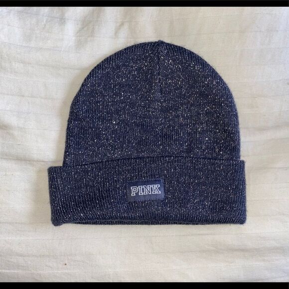 Sparkly blue PINK Victoria’s Secret beanie - Picture 2 of 8